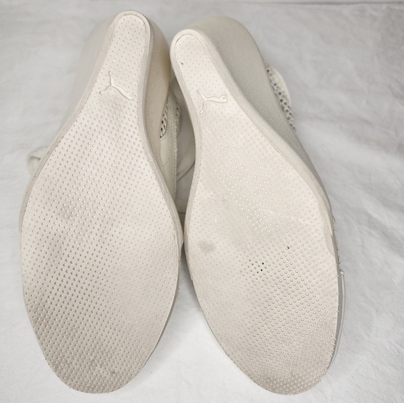 Puma White Leather Wedge Sneakers - Picture 8 of 13